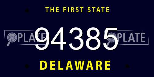 94385 Delaware License Plate