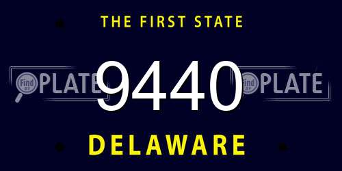 9440 Delaware License Plate