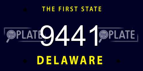 9441 Delaware License Plate