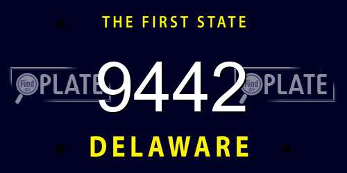 9442 Delaware License Plate