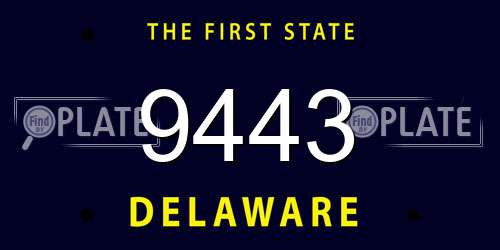 9443 Delaware License Plate