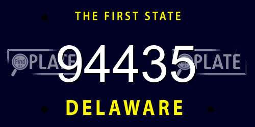 94435 Delaware License Plate