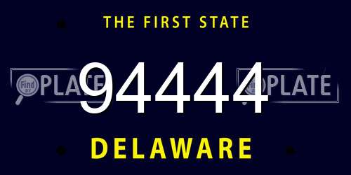 94444 Delaware License Plate