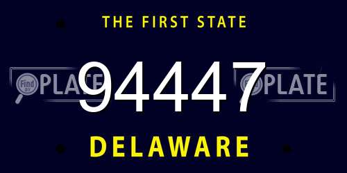 94447 Delaware License Plate