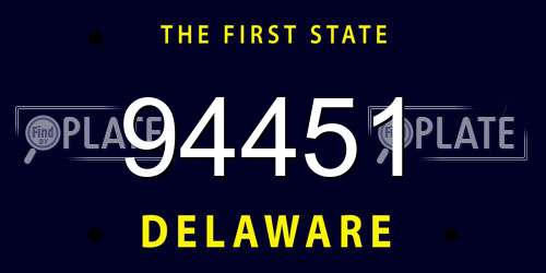 94451 Delaware License Plate
