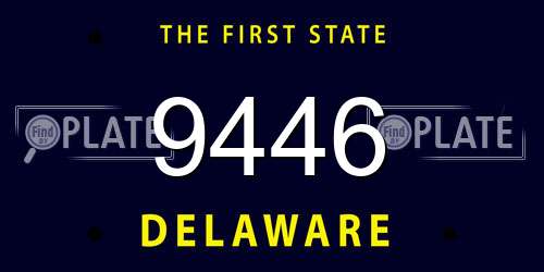 9446 Delaware License Plate