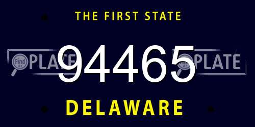 94465 Delaware License Plate