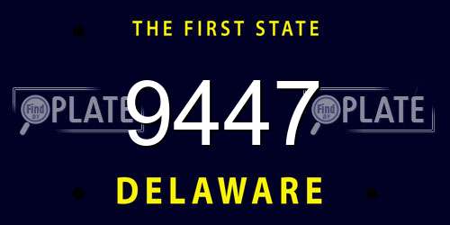 9447 Delaware License Plate