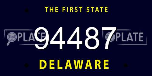 94487 Delaware License Plate