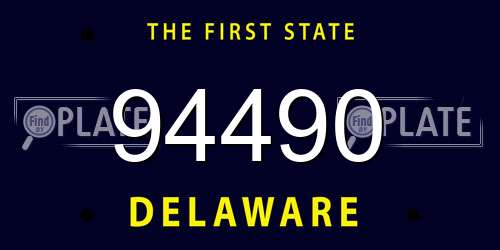 94490 Delaware License Plate