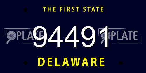 94491 Delaware License Plate