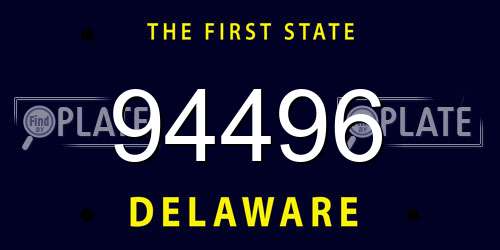 94496 Delaware License Plate