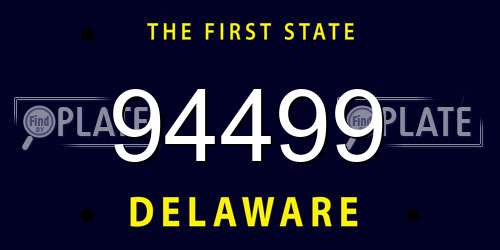 94499 Delaware License Plate