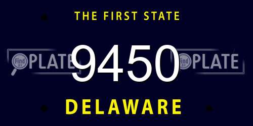 9450 Delaware License Plate