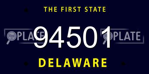94501 Delaware License Plate