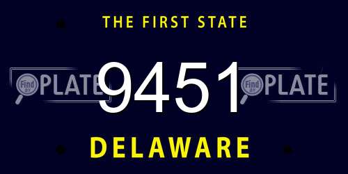 9451 Delaware License Plate