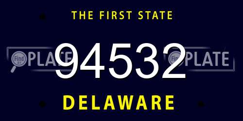 94532 Delaware License Plate
