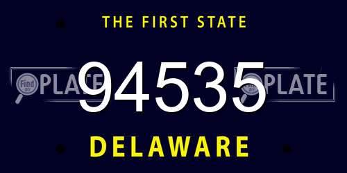 94535 Delaware License Plate