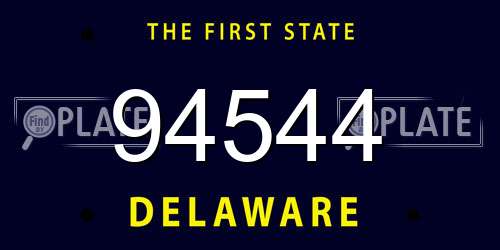 94544 Delaware License Plate