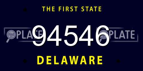 94546 Delaware License Plate