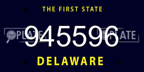 945596 Delaware License Plate