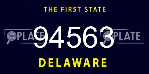 94563 Delaware License Plate