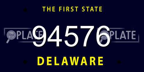 94576 Delaware License Plate