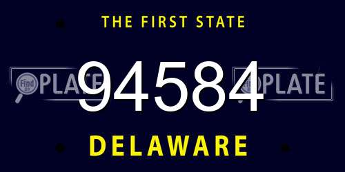 94584 Delaware License Plate