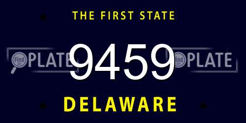9459 Delaware License Plate
