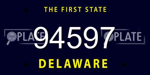 94597 Delaware License Plate