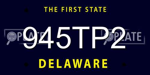 945TP2 Delaware License Plate