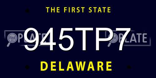 945TP7 Delaware License Plate