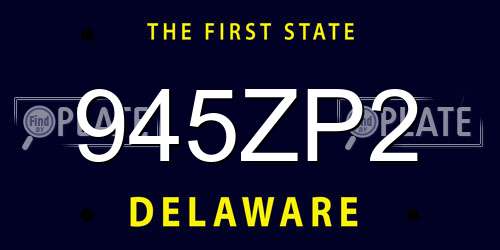 945ZP2 Delaware License Plate
