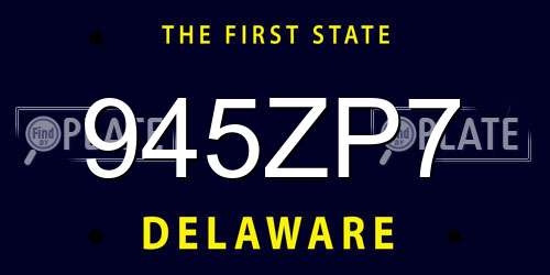 945ZP7 Delaware License Plate