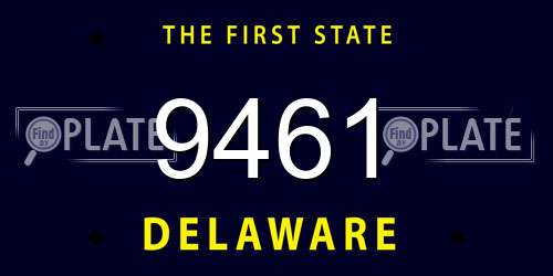 9461 Delaware License Plate