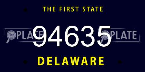 94635 Delaware License Plate