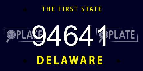 94641 Delaware License Plate