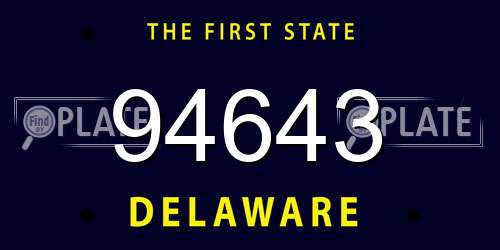 94643 Delaware License Plate