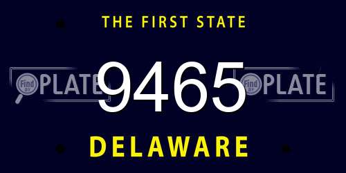 9465 Delaware License Plate