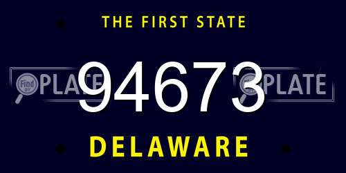 94673 Delaware License Plate