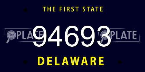 94693 Delaware License Plate