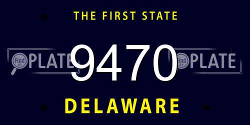 9470 Delaware License Plate