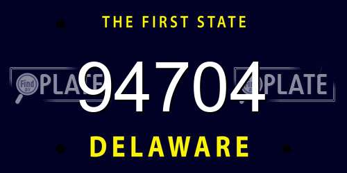 94704 Delaware License Plate