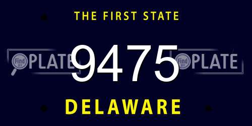 9475 Delaware License Plate