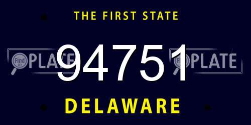 94751 Delaware License Plate