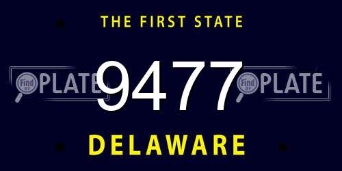 9477 Delaware License Plate