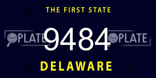 9484 Delaware License Plate