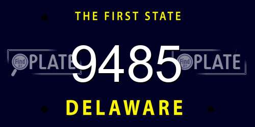 9485 Delaware License Plate