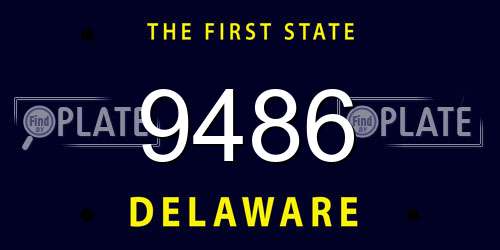 9486 Delaware License Plate