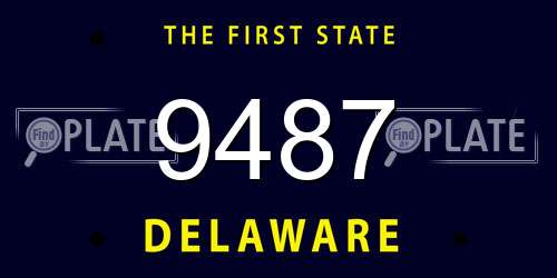 9487 Delaware License Plate